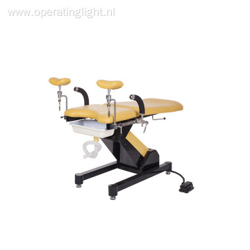 Semi-automatic obstetric examination bed